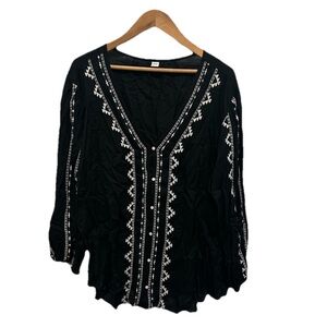 Old Navy Womens Peasant Balloon Sleeve Blouse XXL Artsy Whimsigoth Grandmacore